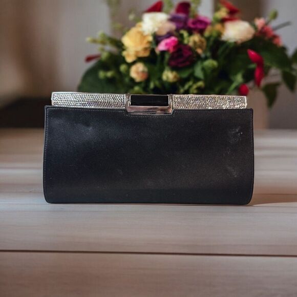 Judith Leiber Jeweled Satin Clutch - Picture 1 of 11